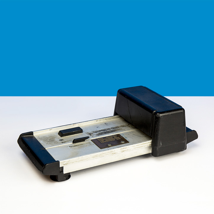 Image of a vintage BMO credit card imprint machine