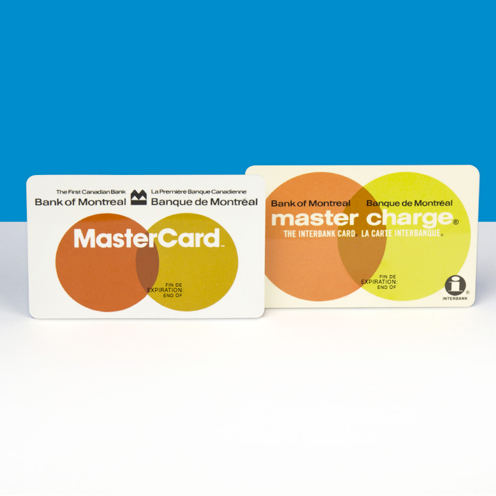 Image of two vintage BMO MasterCard cards